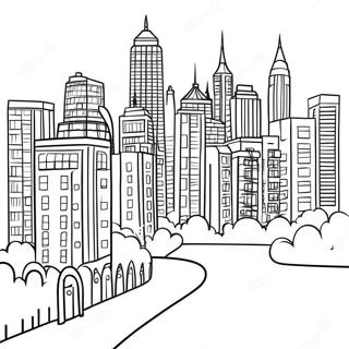 Colorful City Skyline Coloring Page 62087-51450