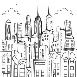 Colorful City Skyline Coloring Page 62087-51451