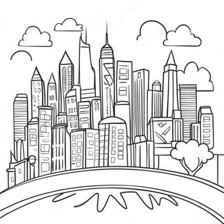 Colorful City Skyline Coloring Page 62087-51452