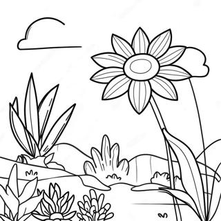 Exotic Flower Garden Coloring Page 62107-51464