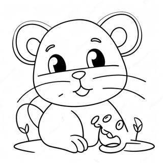 Playful Cat And Mouse Coloring Page 62127-51489