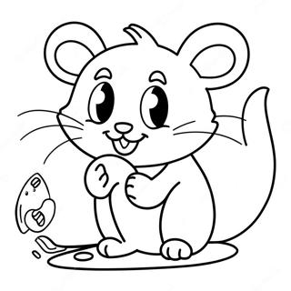 Playful Cat And Mouse Coloring Page 62127-51490