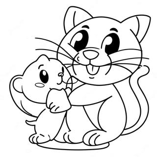 Playful Cat And Mouse Coloring Page 62127-51492