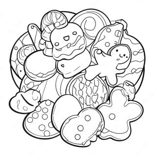 Decorated Christmas Cookies Coloring Page 6215-4966