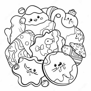 Decorated Christmas Cookies Coloring Page 6215-4967