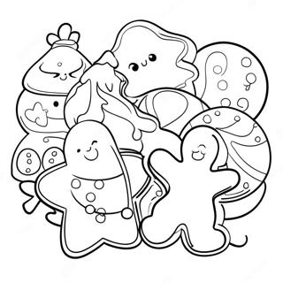 Decorated Christmas Cookies Coloring Page 6215-4968