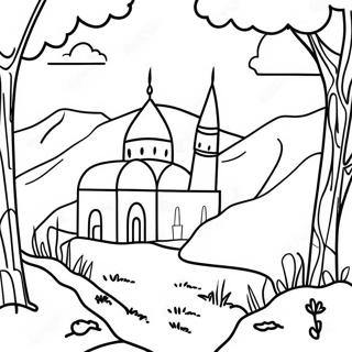 Beautiful Turkish Landscape Coloring Page 62188-51528