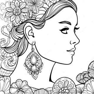 Sparkling Earrings Coloring Page 62208-51537