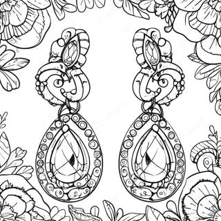 Sparkling Earrings Coloring Page 62208-51539