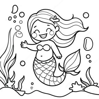 Pregnant Mermaid Underwater Scene Coloring Page 62217-51544