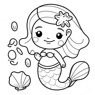 Cute Pregnant Mermaid With Shells Coloring Page 62218-51545