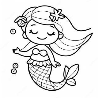 Cute Pregnant Mermaid With Shells Coloring Page 62218-51547