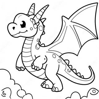 Magical Wish Dragon Flying Coloring Page 62228-51555