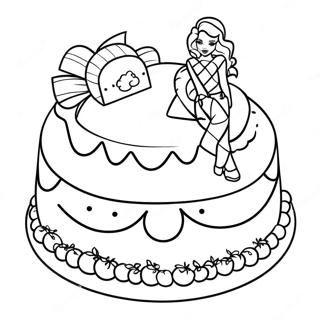 Barbie Cake Coloring Page 62247-51563