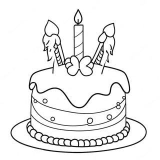 Cute Barbie Birthday Cake Coloring Page 62248-51566