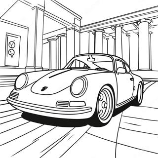 Classic Porsche Sports Car Coloring Page 6225-4976