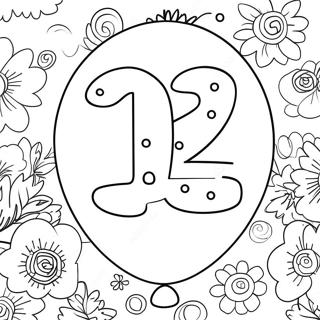 Colorful Number 12 Balloon Coloring Page 62278-51594