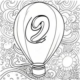 Colorful Number 12 Balloon Coloring Page 62278-51596