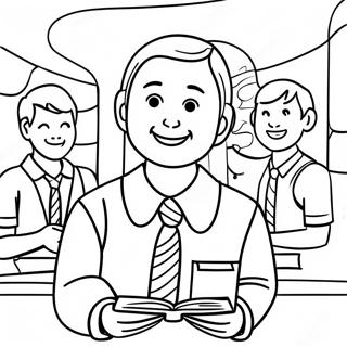 Friendly Lds Missionary With Scriptures Coloring Page 62288-51609