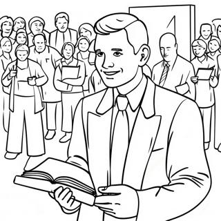 Friendly Lds Missionary With Scriptures Coloring Page 62288-51612