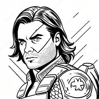 Winter Soldier Bucky Barnes Action Coloring Page 62298-51605