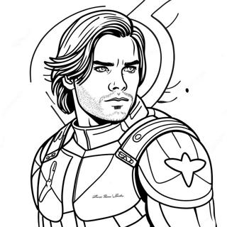 Winter Soldier Bucky Barnes Action Coloring Page 62298-51607