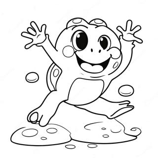 Cute Sweet Frog Jumping Coloring Page 62328-51633