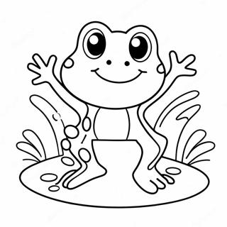 Cute Sweet Frog Jumping Coloring Page 62328-51634