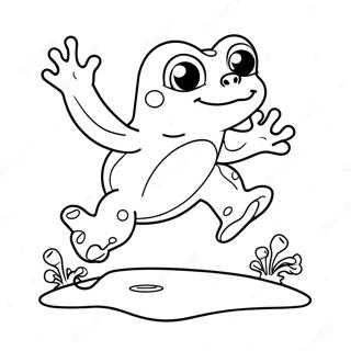 Cute Sweet Frog Jumping Coloring Page 62328-51636