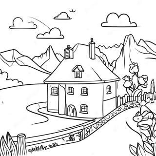 Charming Swiss Village Coloring Page 62348-51650