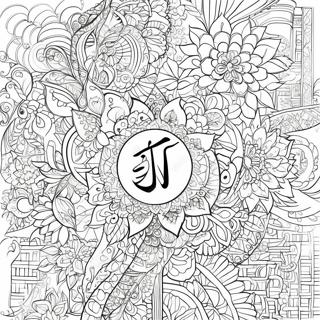 Intricate Islamic Calligraphy Coloring Page 62358-51658