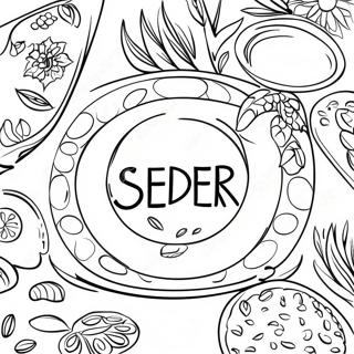 Colorful Seder Plate Coloring Page 62378-51668