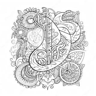 Colorful Arabic Calligraphy Coloring Page 62388-51685