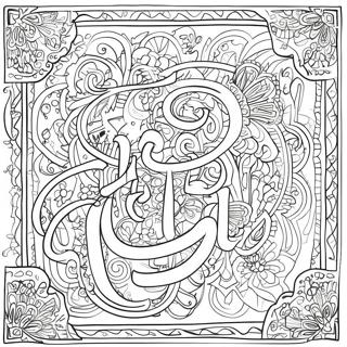 Colorful Arabic Calligraphy Coloring Page 62388-51686