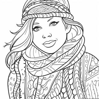 Cozy Knitted Scarf Coloring Page 62398-51700