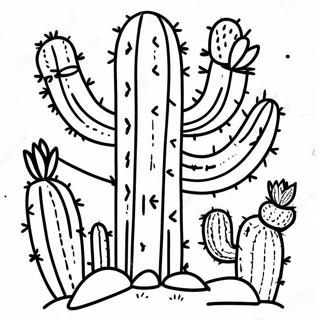 Colorful Southwest Cactus Coloring Page 62408-51694