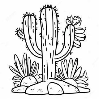 Colorful Southwest Cactus Coloring Page 62408-51695