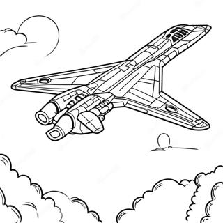 Stealthy B2 Bomber Flying Coloring Page 62428-51720