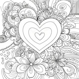 Colorful Heartsping Design Coloring Page 62458-51731