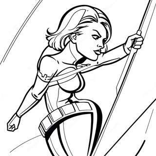 Black Widow In Action Coloring Page 6245-4989