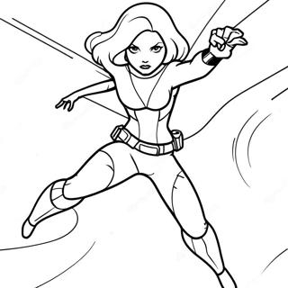 Black Widow In Action Coloring Page 6245-4990