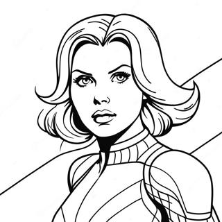 Black Widow In Action Coloring Page 6245-4992