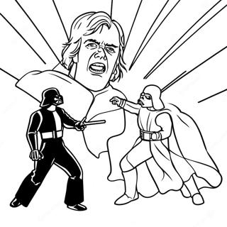 Luke Skywalker Vs Darth Vader Epic Battle Coloring Page 62467-51742