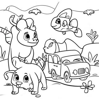 Adventurous Jungle Junction Animals Coloring Page 62478-51759