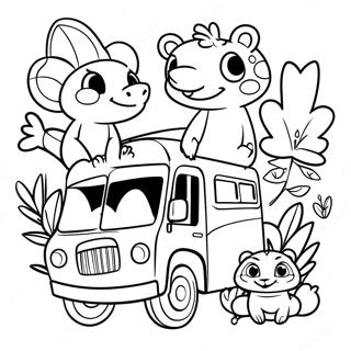 Adventurous Jungle Junction Animals Coloring Page 62478-51760