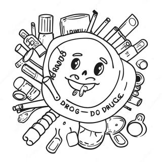 Colorful Anti Drug Message Coloring Page 62488-51767