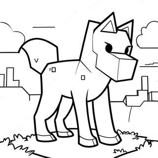 Minecraft Wolf Coloring Page 62497-51762