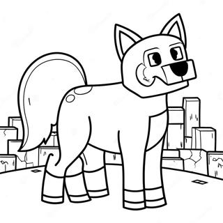 Minecraft Wolf Coloring Page 62497-51763