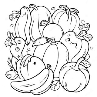 Colorful Fruits And Vegetables Coloring Page 62508-51777