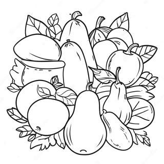 Colorful Fruits And Vegetables Coloring Page 62508-51778